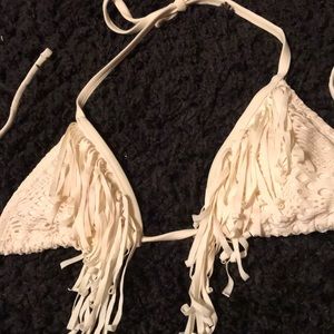 Crochet fringe bikini top